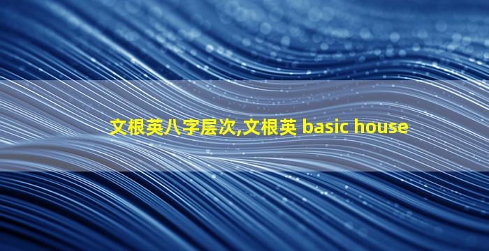 文根英八字层次,文根英 basic house